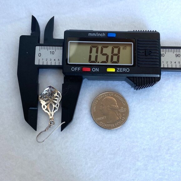 Sterling Silver 925 1.5" Celtic Knot Teardrop Dangle Drop Earrings - Picture 15 of 16